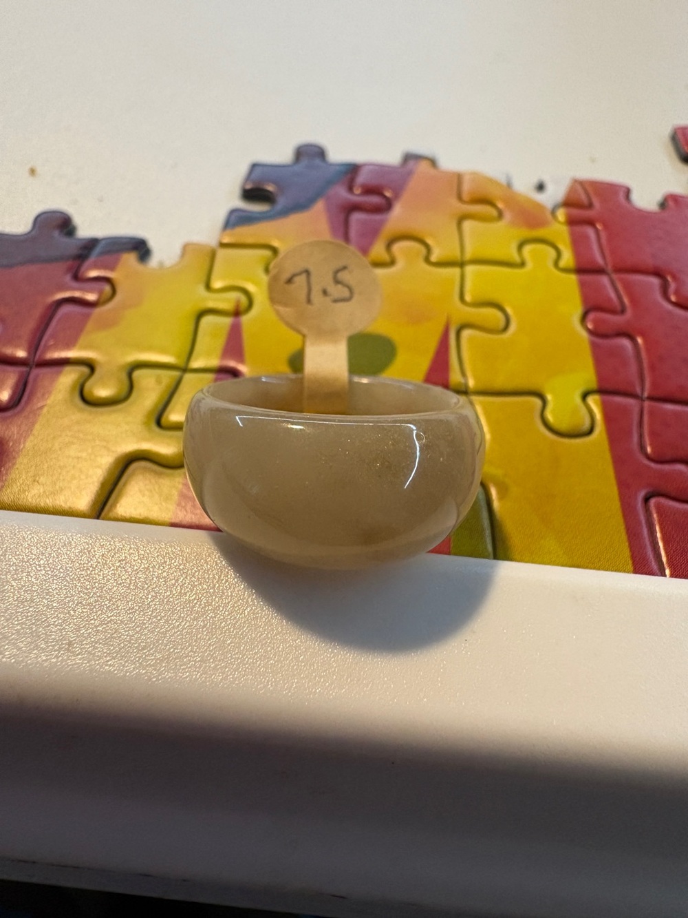 Beige Resin Ring